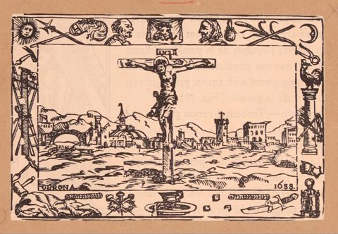 Crucifixió amb Girona de fons