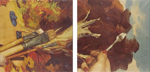 Paleta, pinzell i espàtula